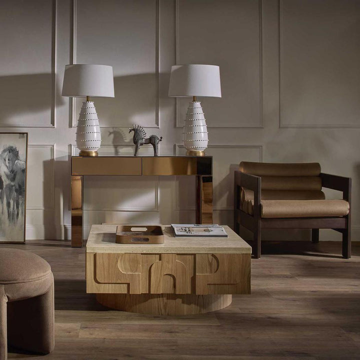 Grace White Table Lamp & Linen Shade