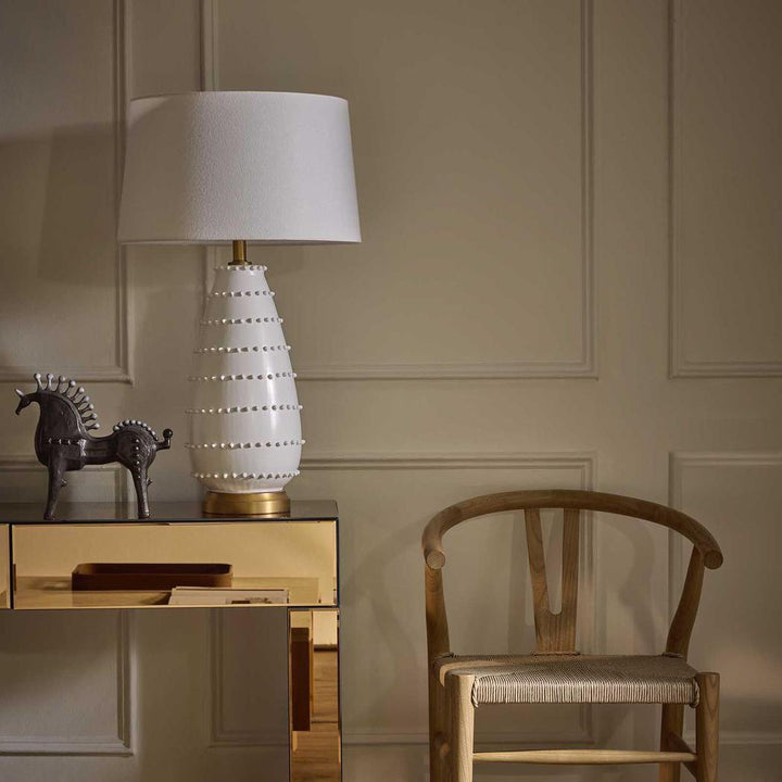 Grace White Table Lamp & Linen Shade