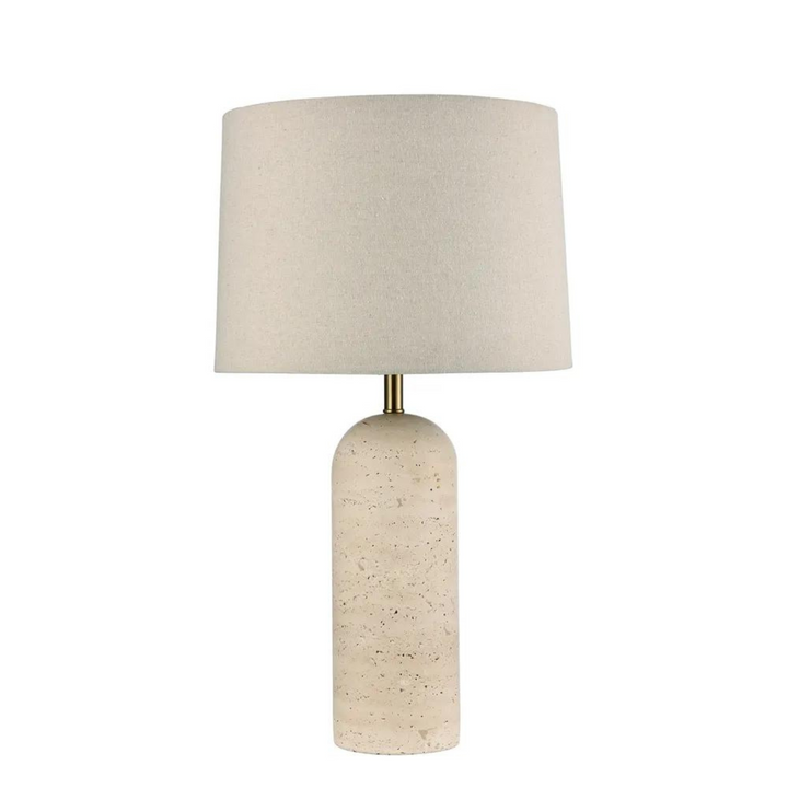 Olsen Travertine Table Lamp & Linen Shade