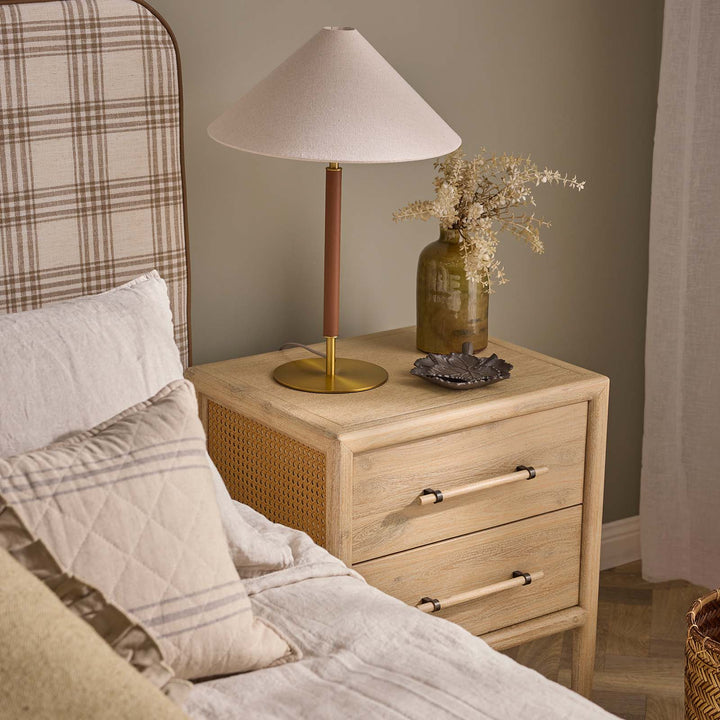 Bayview Bedside 2 Drawer Natural Whitewash