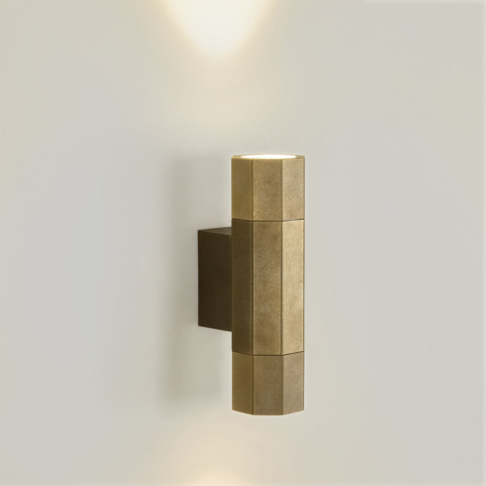 Beacon Up and Down Outdoor Wall Light Antique Brass