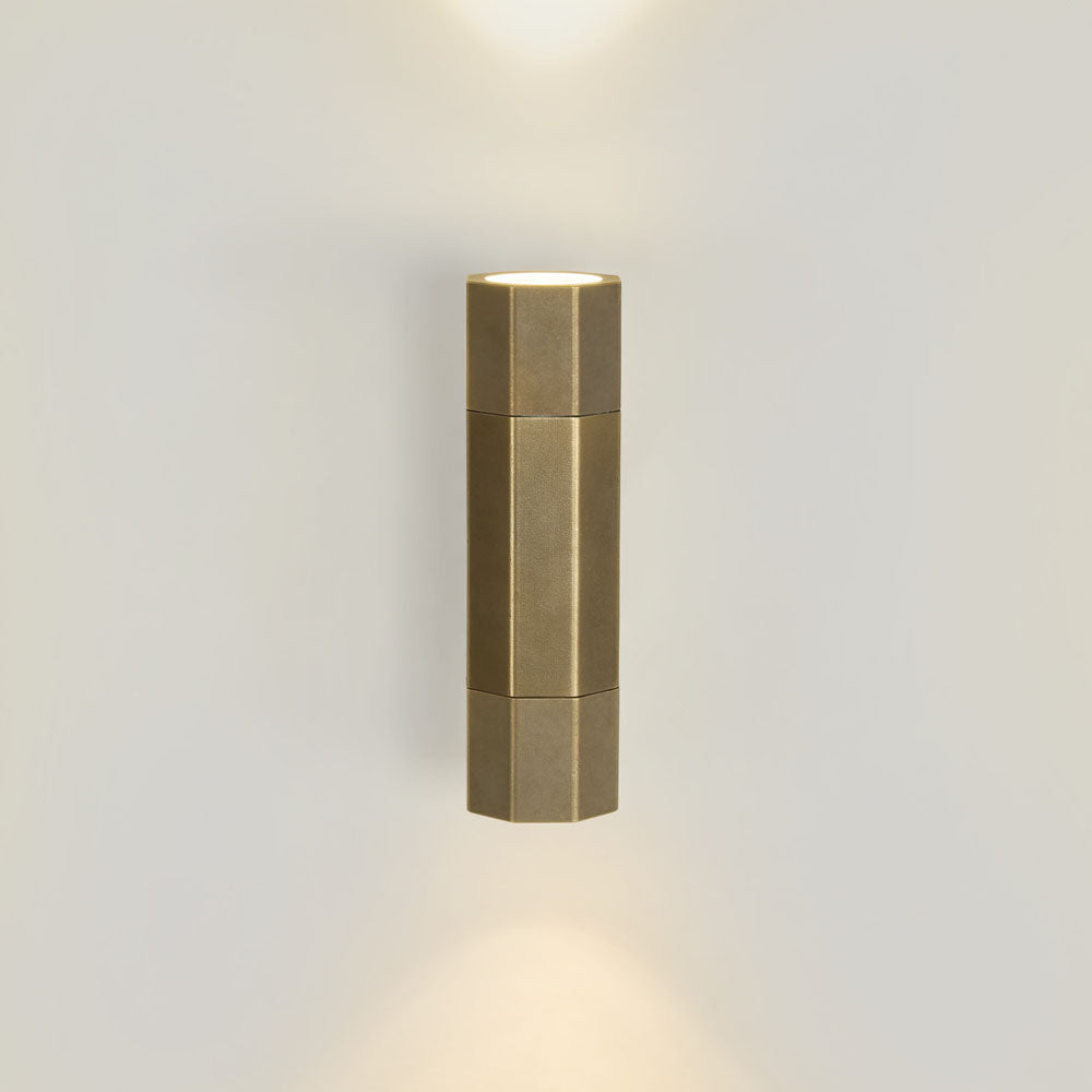 Beacon Up and Down Outdoor Wall Light Antique Brass