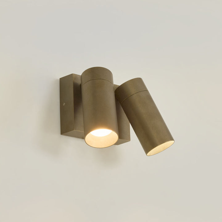 Shoreline Double Outdoor Wall Light Antique Brass