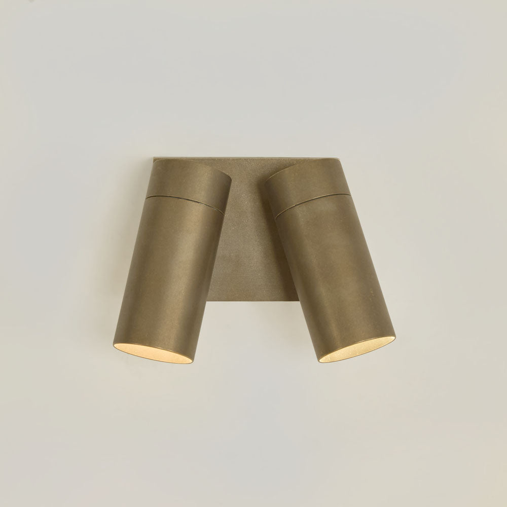 Shoreline Double Outdoor Wall Light Antique Brass