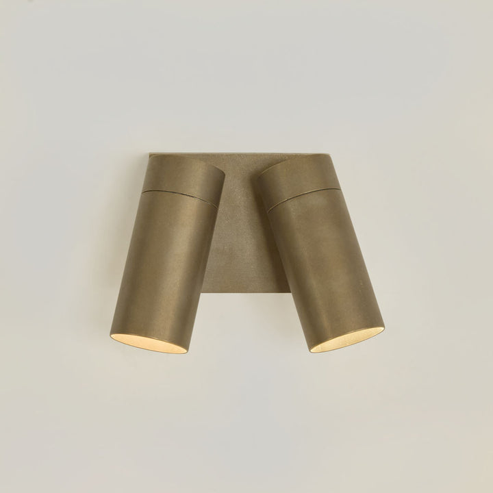 Shoreline Double Outdoor Wall Light Antique Brass