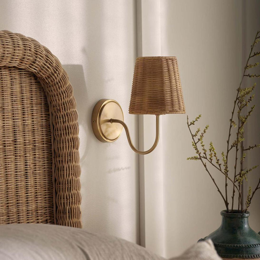 Athens Wall Light Antique Brass with Shade