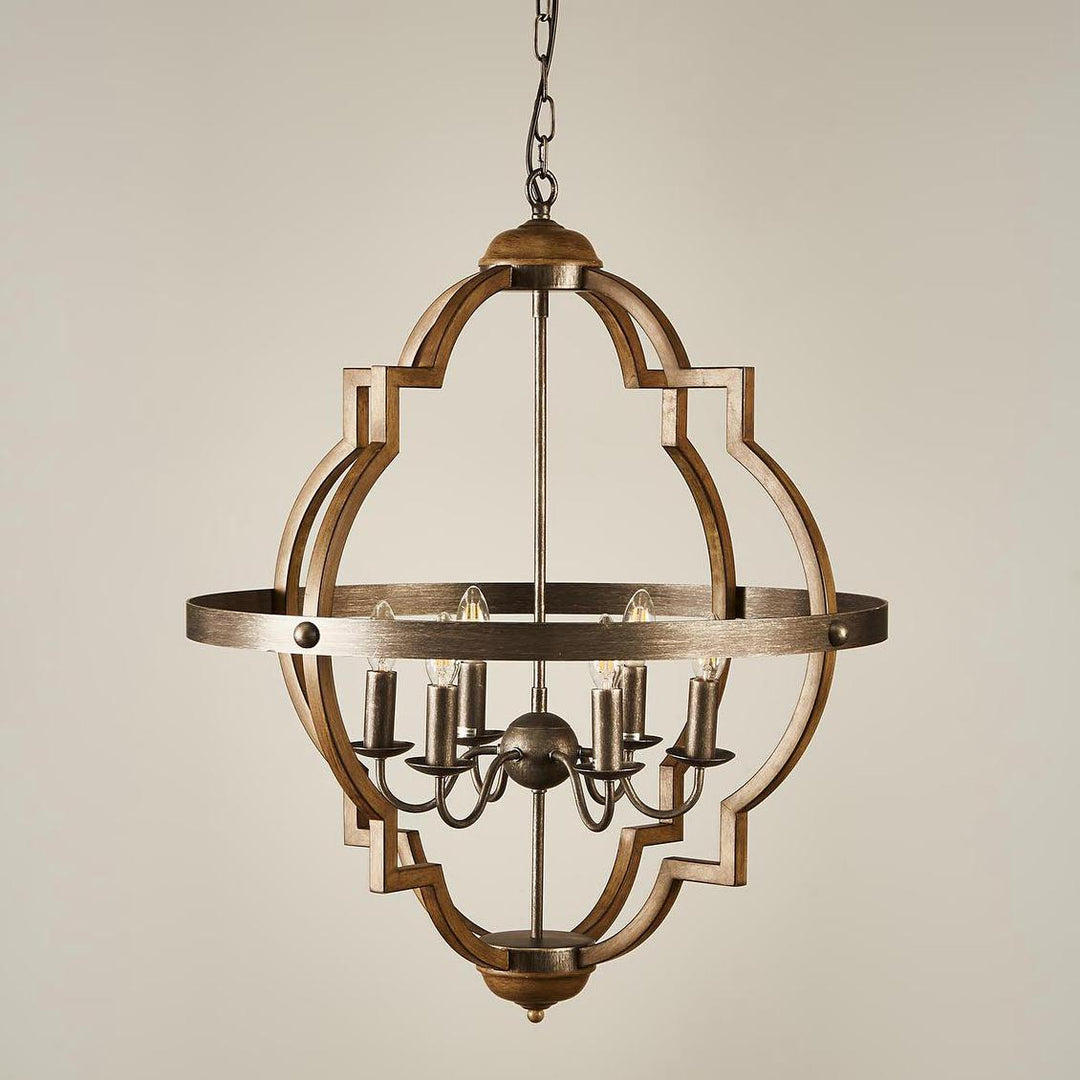 Hyatt Ceiling Pendant Large Rust Brown and Silver Black