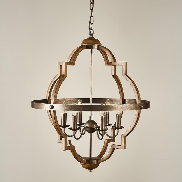 Hyatt Ceiling Pendant Large Rust Brown and Silver Black