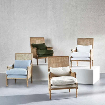 Keahi Oak Armchair W/ White Cushions