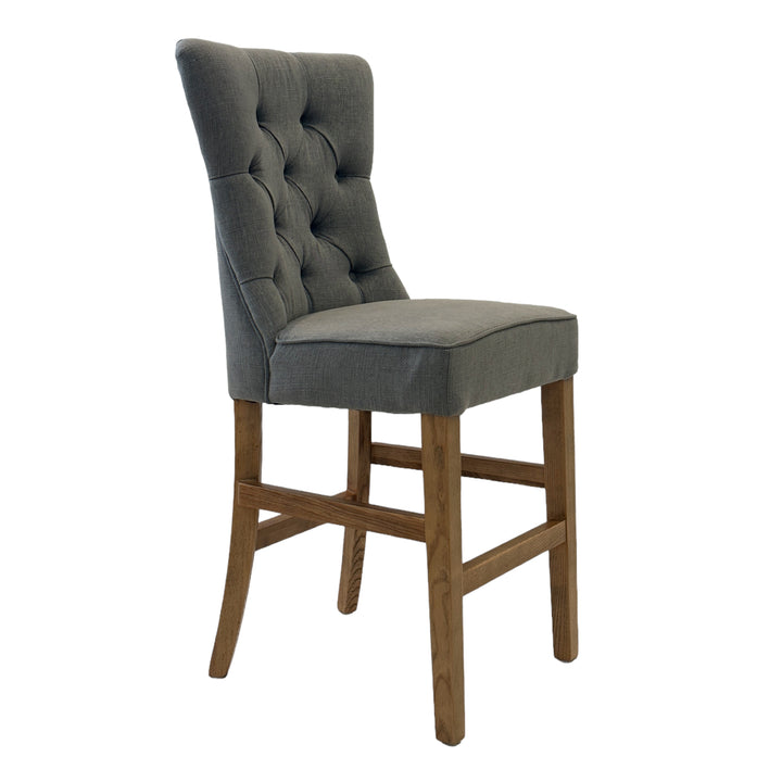 Storm Grey Counter Chair with Buttons