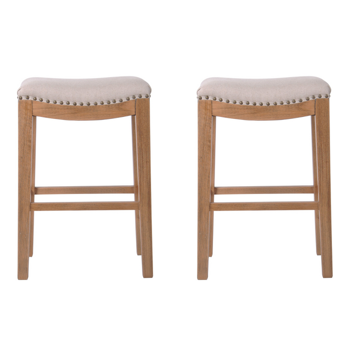 Oakwood Counter Chair Beige W/Studs