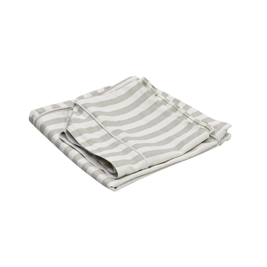 Slip Cover Only - Noosa Hamptons Ottoman Natural Stripe