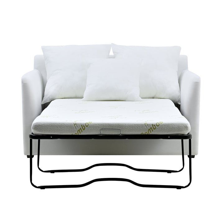 Noosa Hamptons 1.5 Seat Sofa Bed Grey W/White Piping