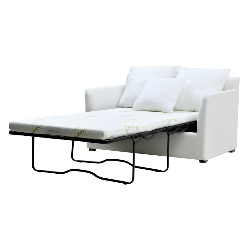 Noosa Hamptons 1.5 Seat Sofa Bed Grey W/White Piping