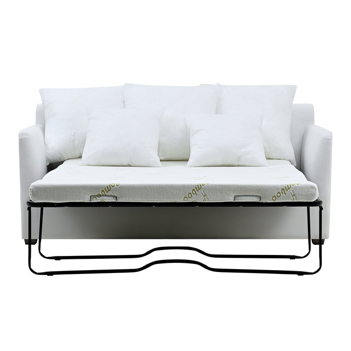 Noosa Hamptons 2.5 Seat Sofa Bed Grey W/White Piping