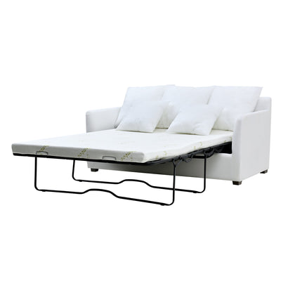 Noosa Hamptons 2.5 Seat Sofa Bed Natural W/White Piping