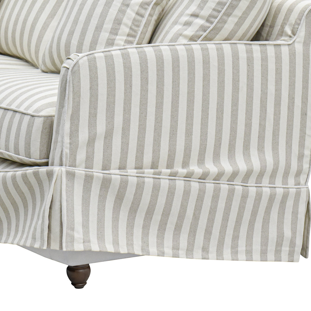 Slip Cover Only - Noosa Hamptons 2.5 Seat Sofa Natural Stripe