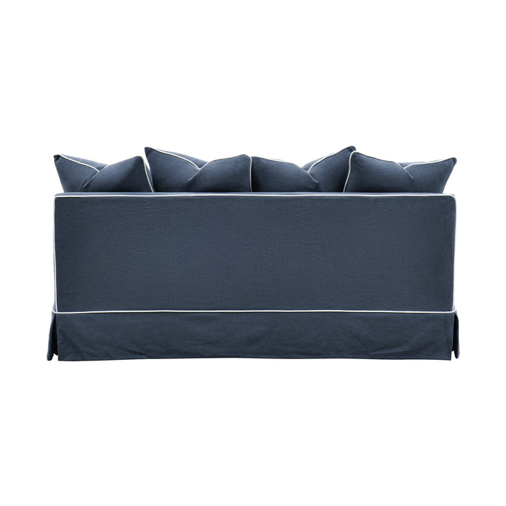 Slip Cover Only - Noosa Hamptons 2.5 Seat Sofa Navy W/White Piping