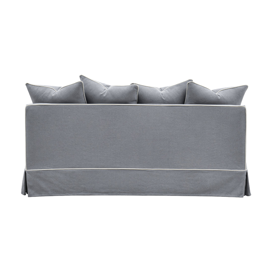 Slip Cover Only - Noosa Hamptons 2.5 Seat Sofa Grey W/White Piping