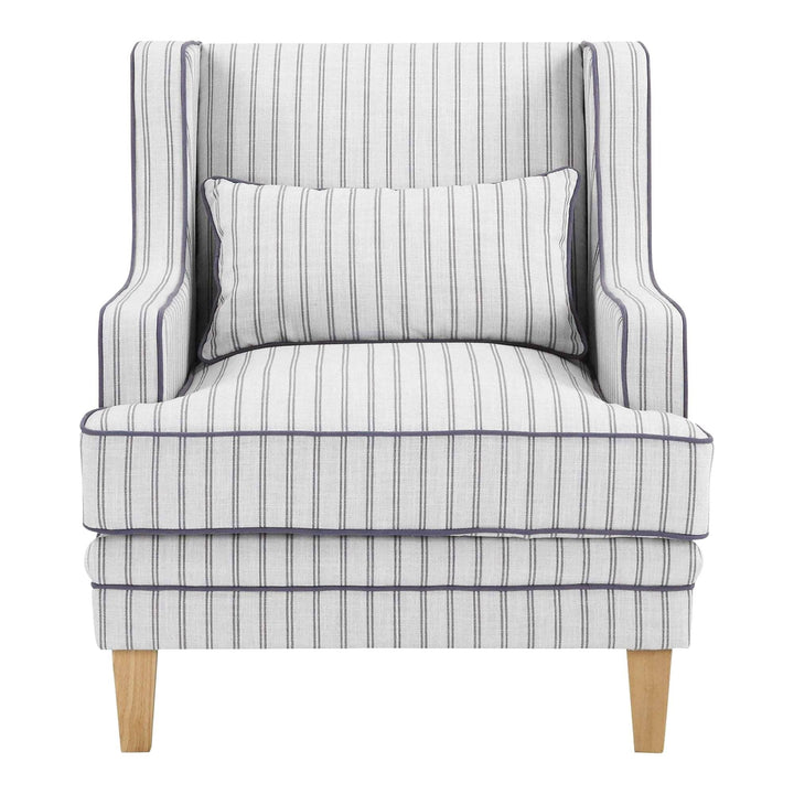 Bondi Hamptons Armchair Blue Pinstripe