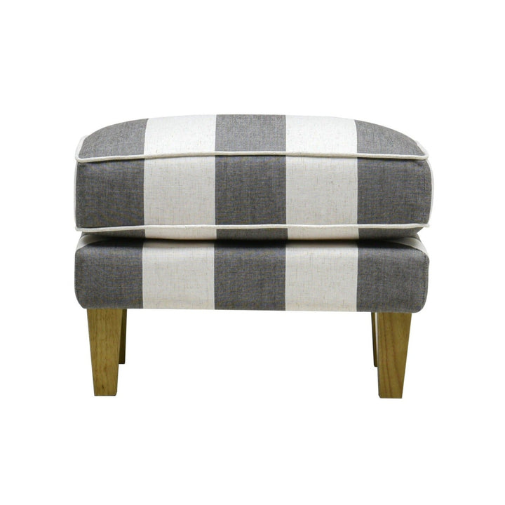 Bondi Hamptons Ottoman Grey/Cream Stripe