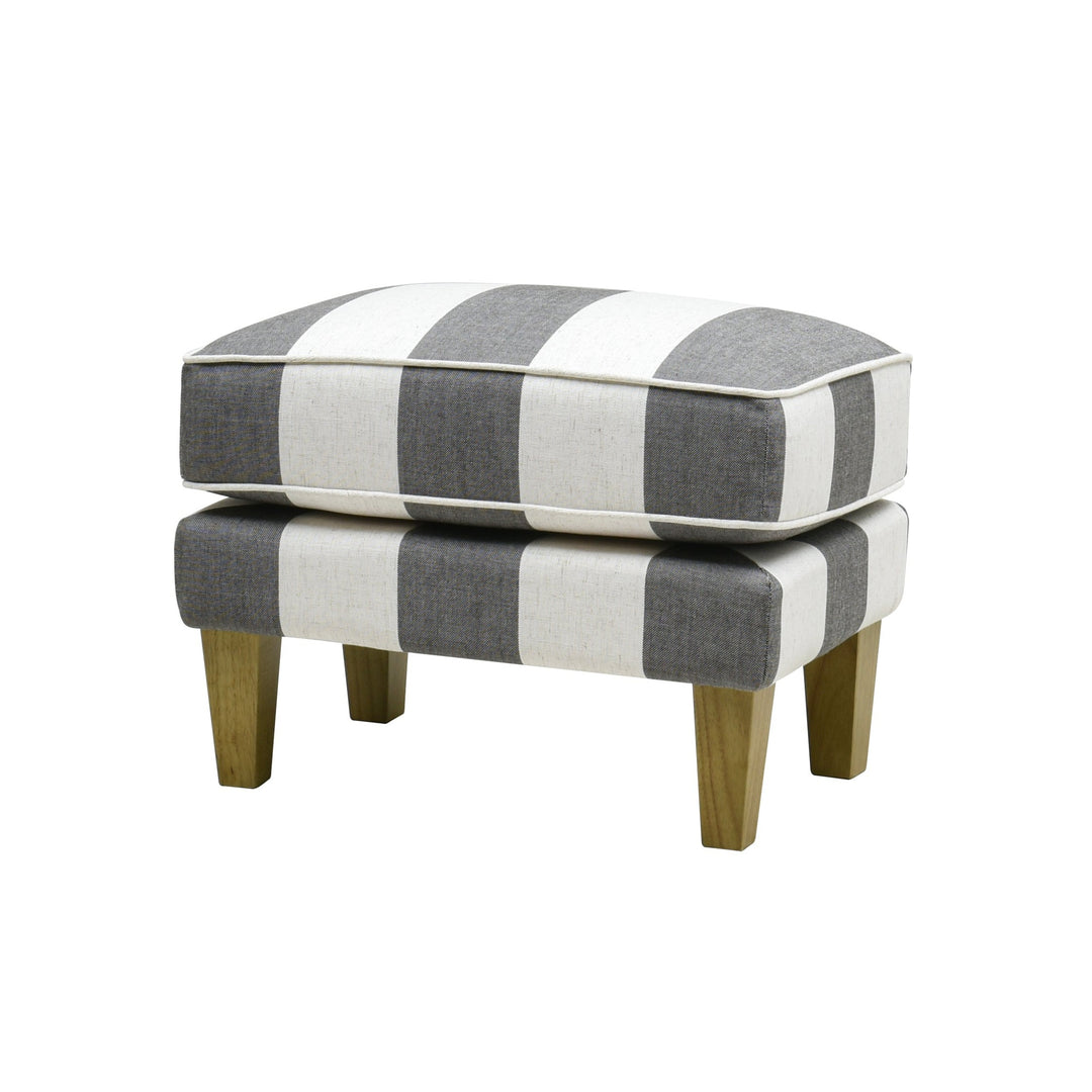 Bondi Hamptons Ottoman Grey/Cream Stripe