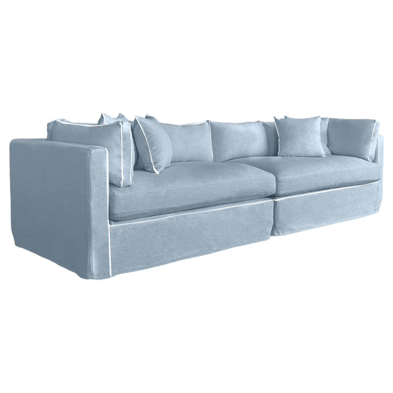 Marbella 4 Seat Sofa Beach with White piping
