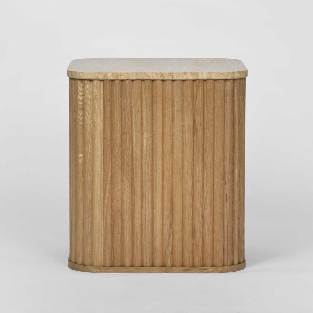 Travertine Oak Side Table