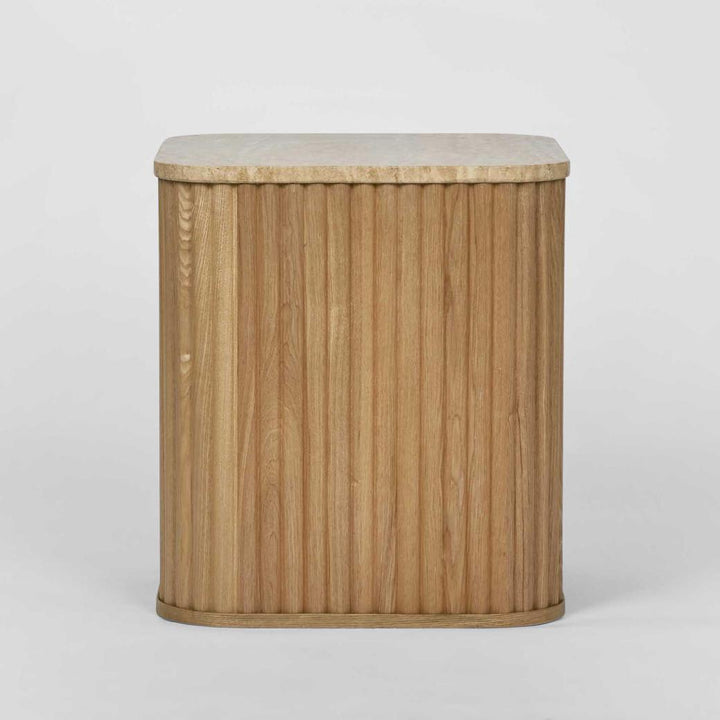 Travertine Oak Side Table