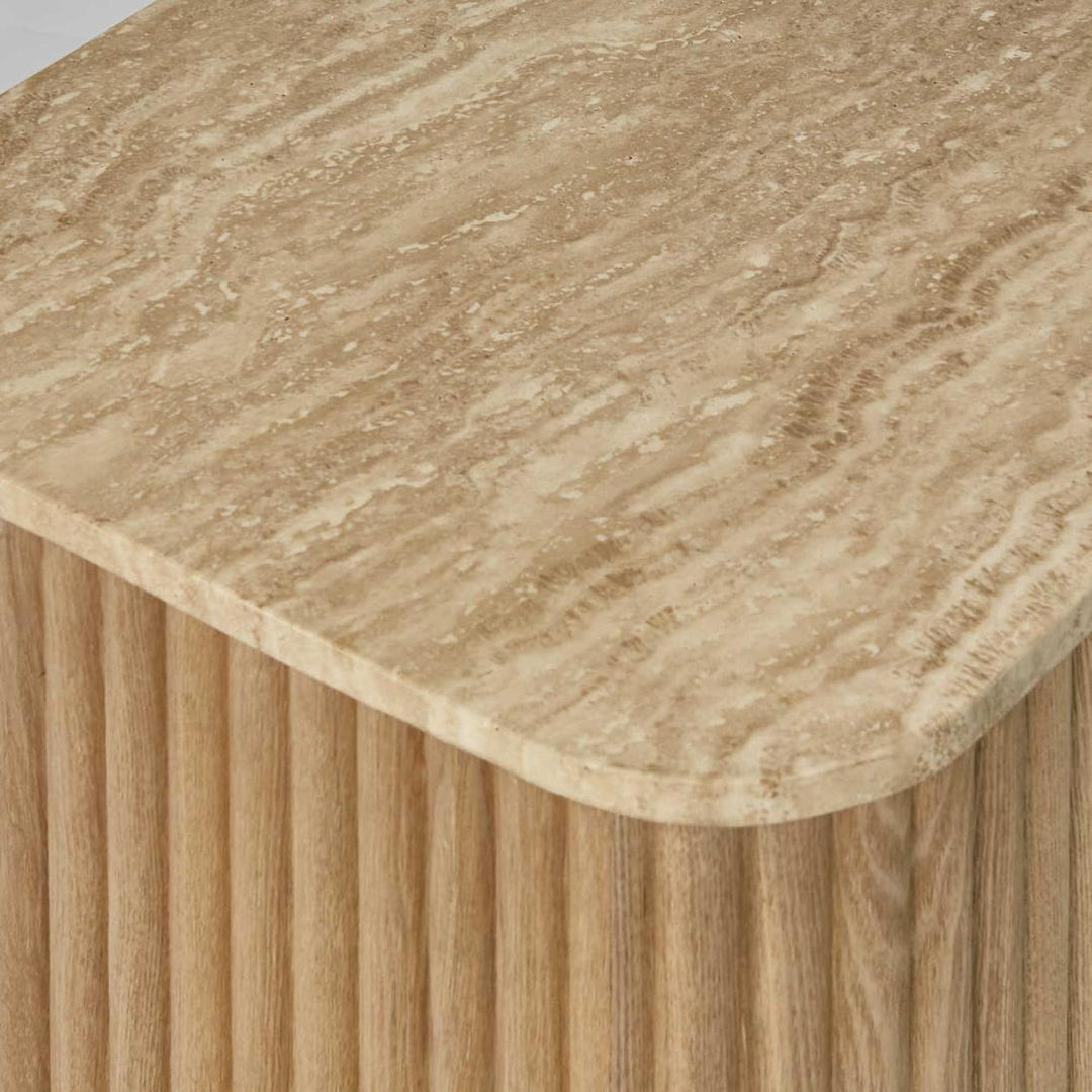 Travertine Oak Side Table