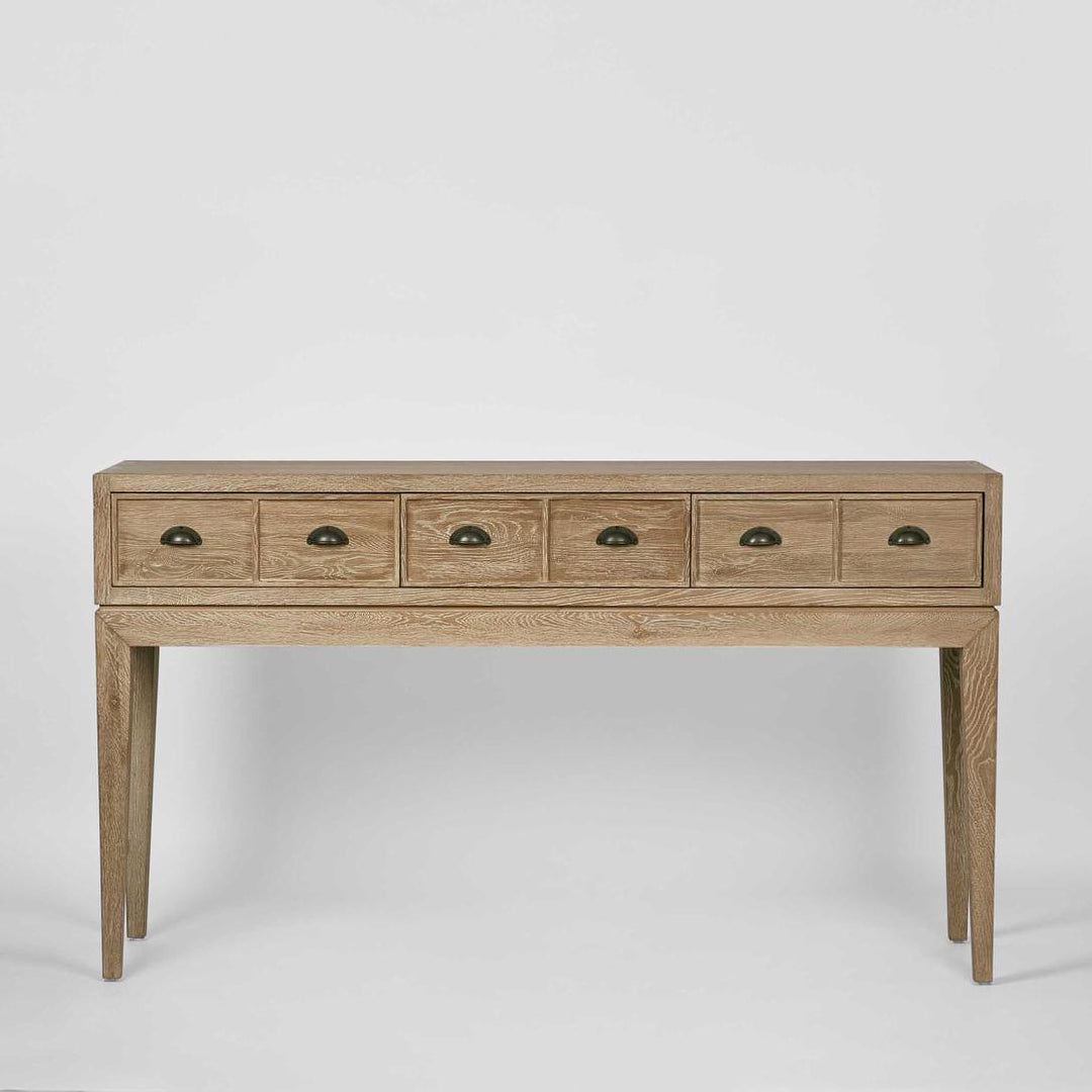 Columbus Oak 6 Drawer Console Hall Table