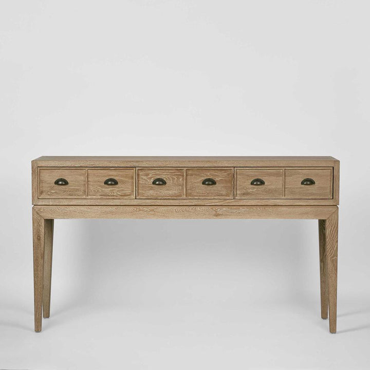 Columbus Oak 6 Drawer Console Hall Table