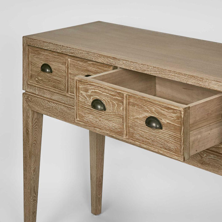 Columbus Oak 6 Drawer Console Hall Table