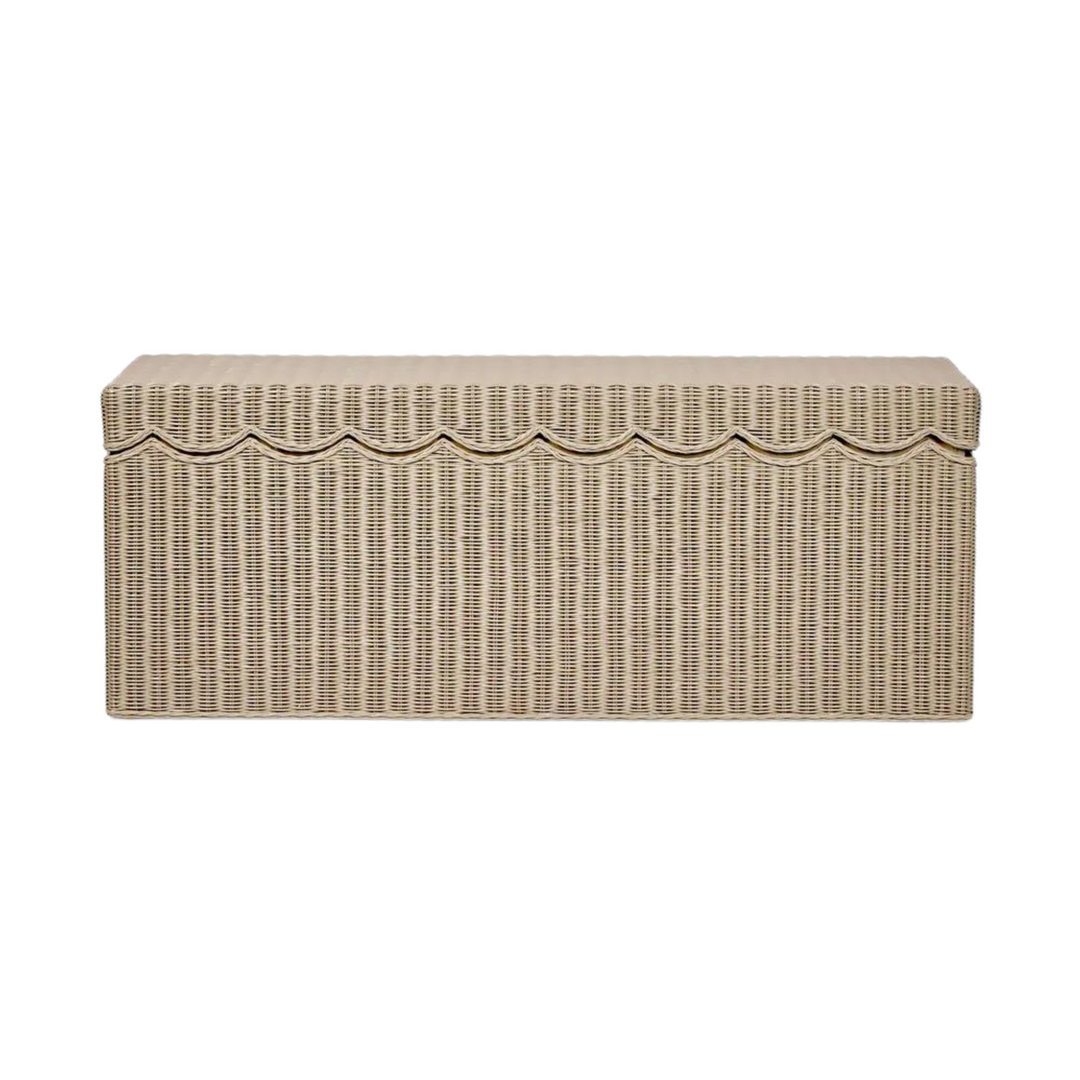 Belle Rattan Storage Bench Natural - Outdoor Undercover