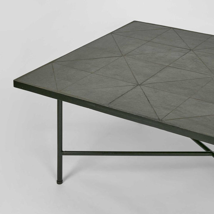 Sheffield Iron/Tiled Coffee Table Black -Outdoor