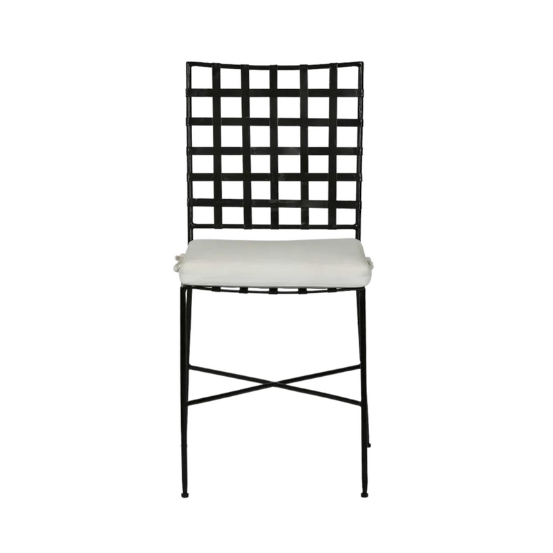 Sheffield Iron Outdoor Dining Chair with cushion