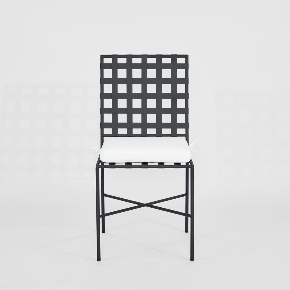 Sheffield Dining Chair Outdoor with White Cushion