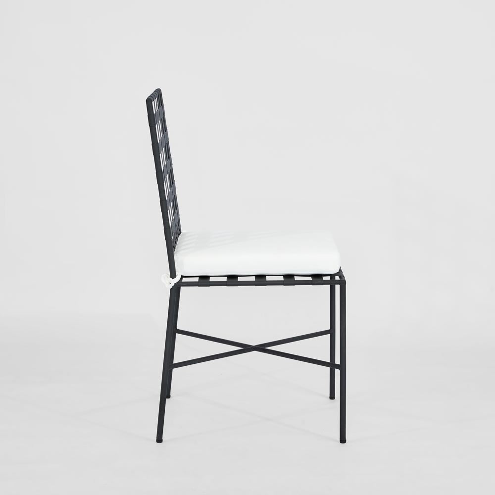 Sheffield Dining Chair Outdoor with White Cushion