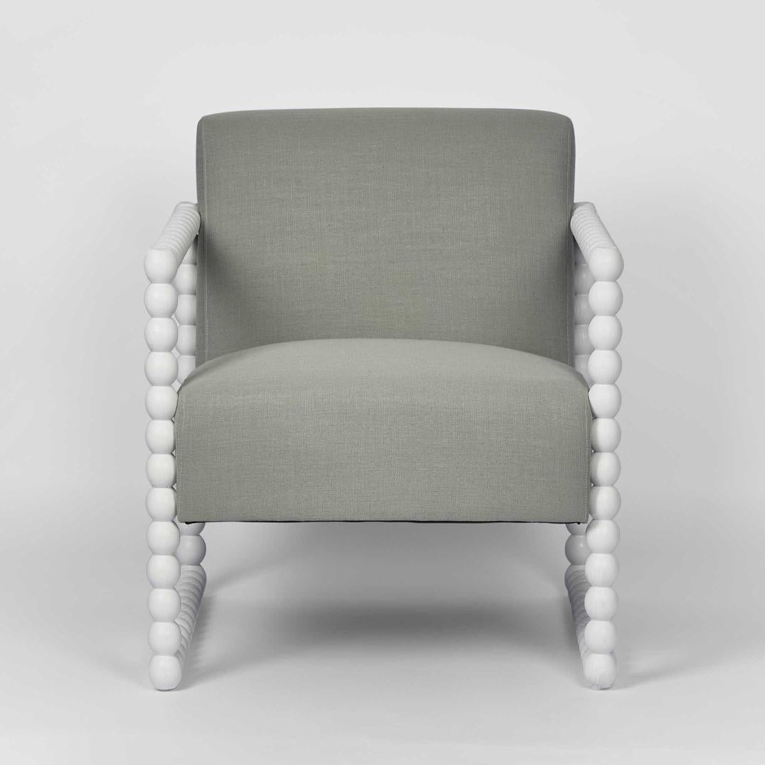 Bobbin Oak ArmChair White/Seafoam