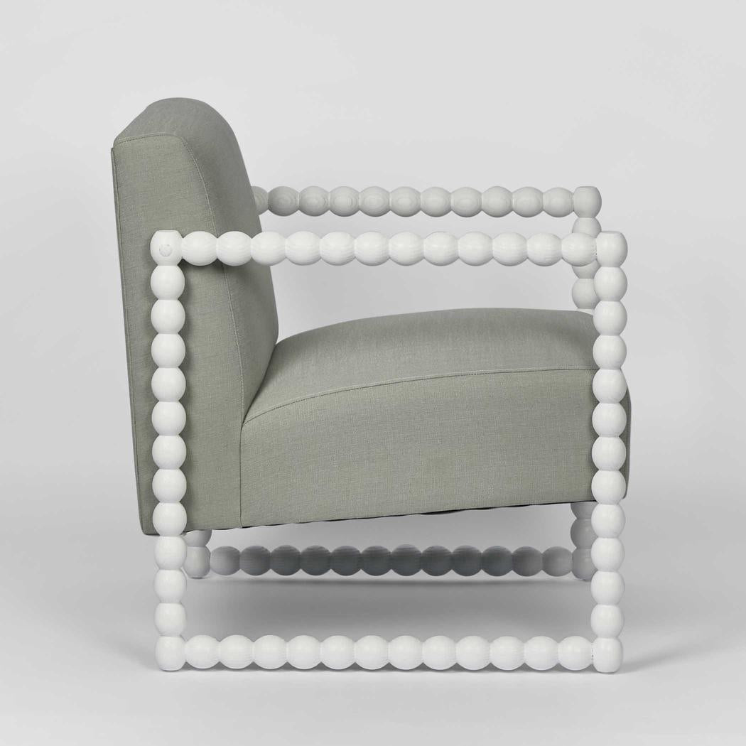 Bobbin Oak ArmChair White/Seafoam