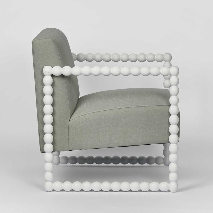 Bobbin Oak ArmChair White/Seafoam