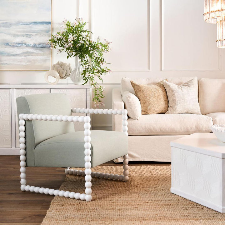Bobbin Oak ArmChair White/Seafoam