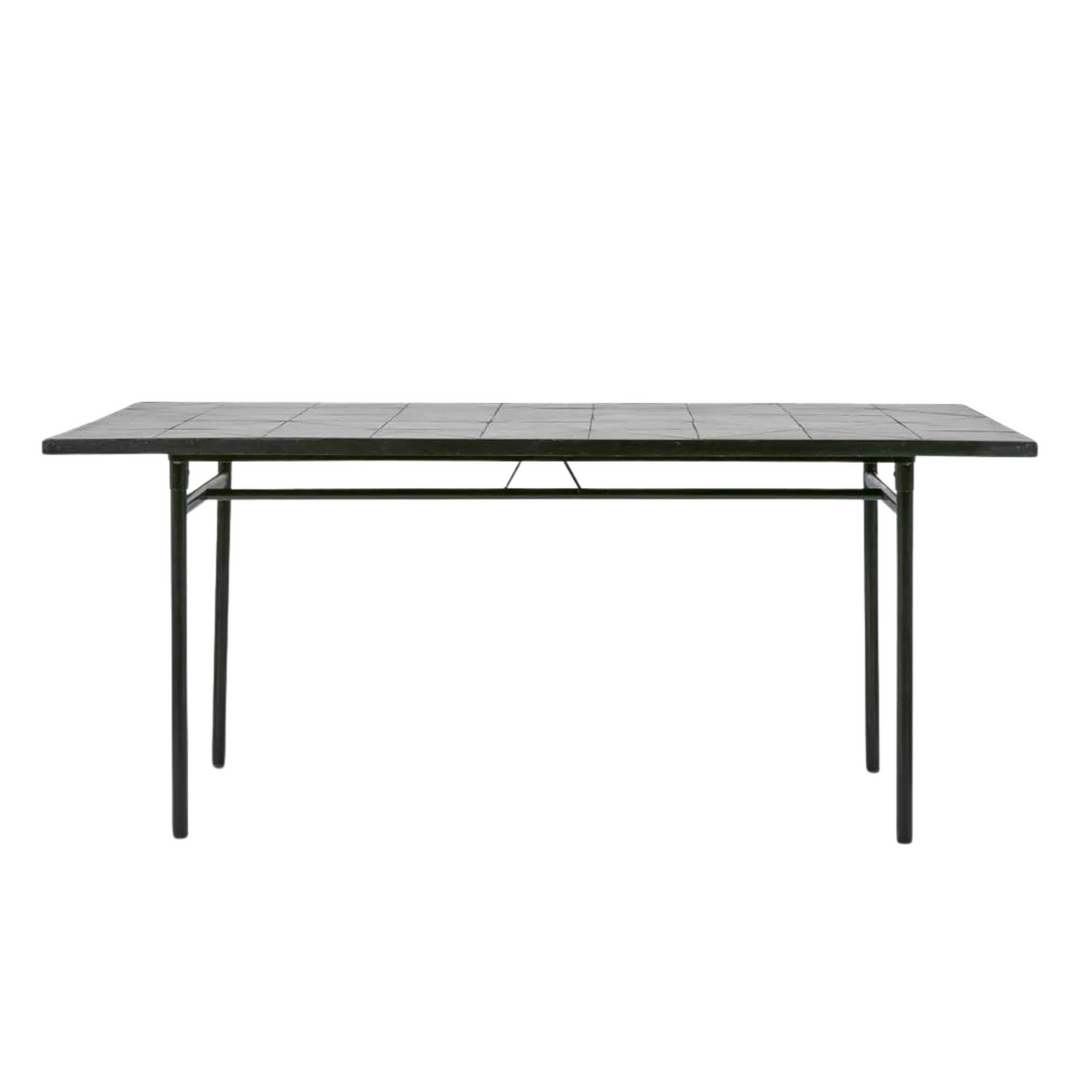 Sheffield Iron/Tiled Dining Table Black (Indoor/Outdoor)