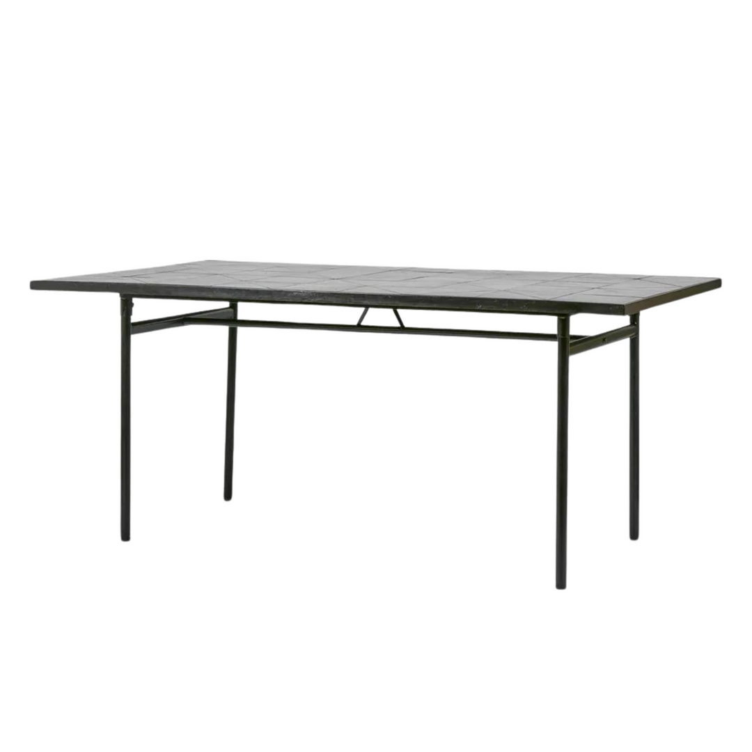 Sheffield Iron/Tiled Dining Table Black (Indoor/Outdoor)