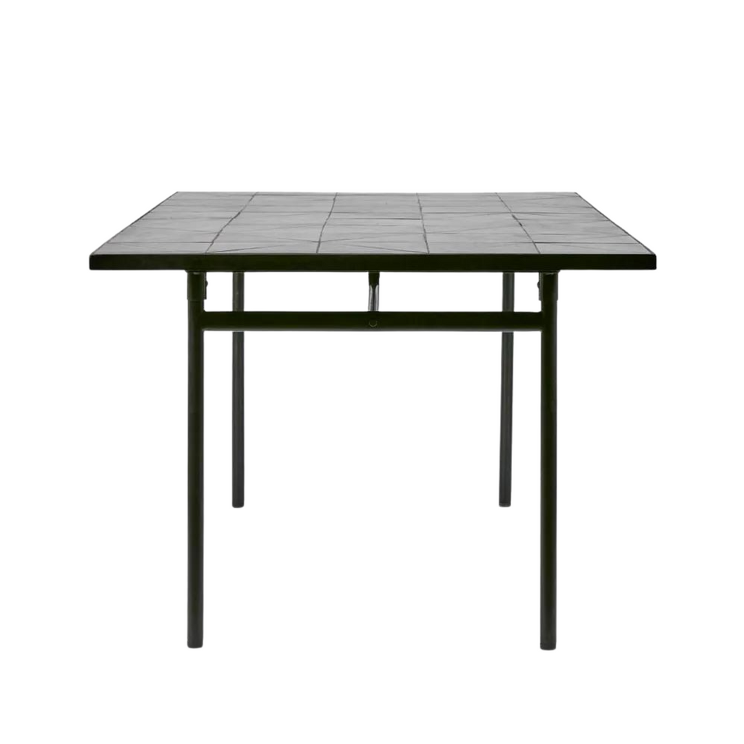 Sheffield Iron/Tiled Dining Table Black -Outdoor