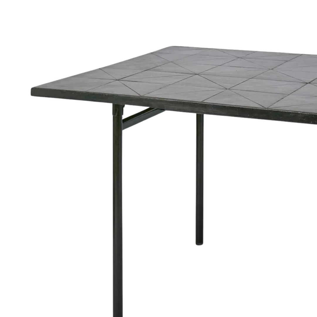 Sheffield Iron/Tiled Dining Table Black (Indoor/Outdoor)