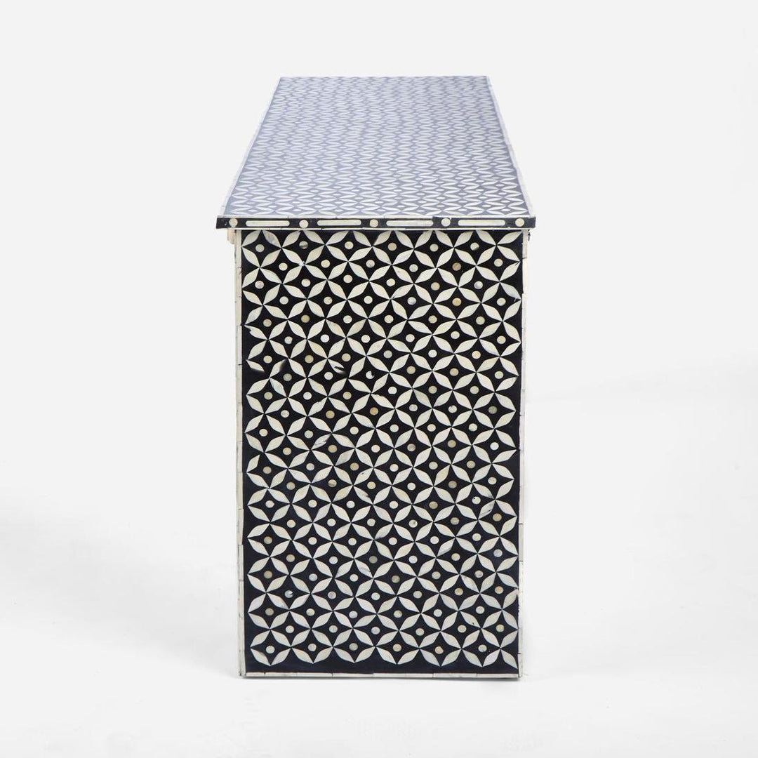Stella Bone Inlay Console Table Black/White