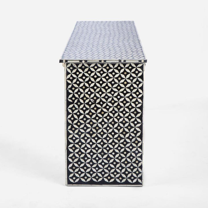 Stella Bone Inlay Console Table Black/White