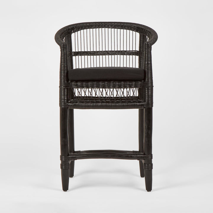 Livingstone Bar Stool Black/Black Cushion - Outdoor Under-Cover