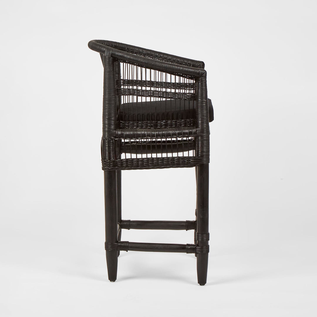 Livingstone Bar Stool Black/Black Cushion - Outdoor Under-Cover